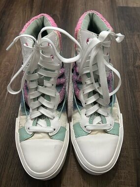 ASH High-Top Women's Sneakers in White, Mint & Pink EU 41 womens 10 Mens  8.5